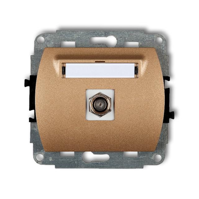 TREND Mechanizm gniazda antenowego pojedynczego typu F (SAT) pozłacany złoty metalik