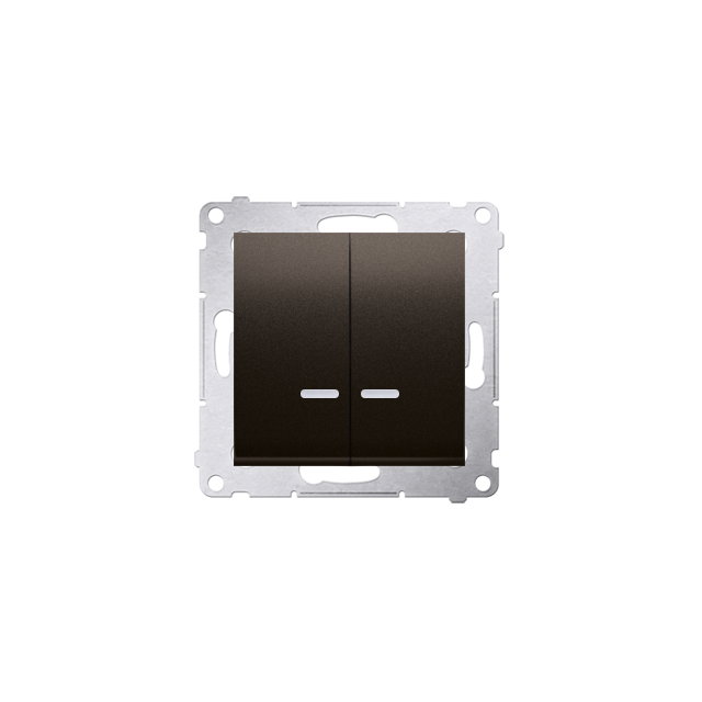 Simon 54 Łącznik świecznikowy z podświetleniem LED i do wersji IP44 10A 250V szybkozłączka brąz mat *Posiada wkładkę DU1W DW5BL.01/46 KONTAKT