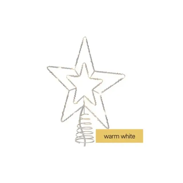 Oświetlenie łączone Standard - gwiazda na szpic 30 LED 28 cm, ciepła biel, IP44