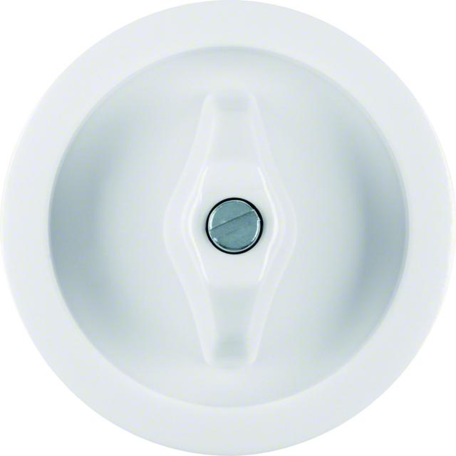 BERKER Serie 1930/Glas Płytka czołowa z pokrętłem do łącznika obrotowego biały połysk 1647 HAGER