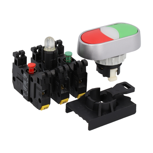 3-POŁ ŁĄCZNIK POKR ŻÓŁTY.2ZW SAM PIL PODŚW.24V AC/DC PIERŚCIEŃ NIKLOWANY