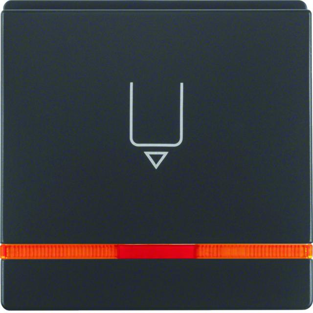 BERKER Q.x Nasadka do łącznika na kartę hotelową z nadrukiem i pomarańczową soczewką antracyt aksami