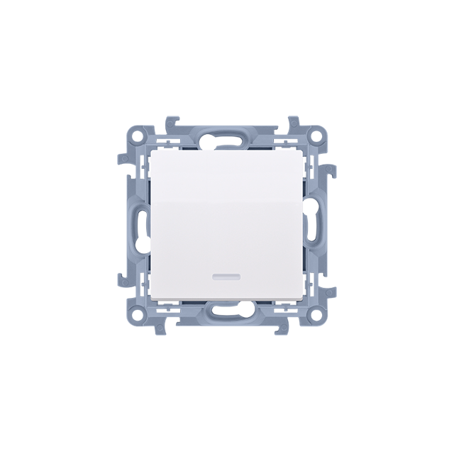 Simon 10 Łącznik krzyżowy z podświetleniem LED bez piktogramu 10A z. śrub. biały