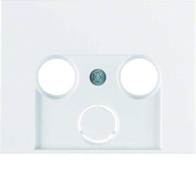 BERKER K.1 Płytka czołowa do gniazda antracytowego 2- i 3-wyj. biały 12017019 HAGER