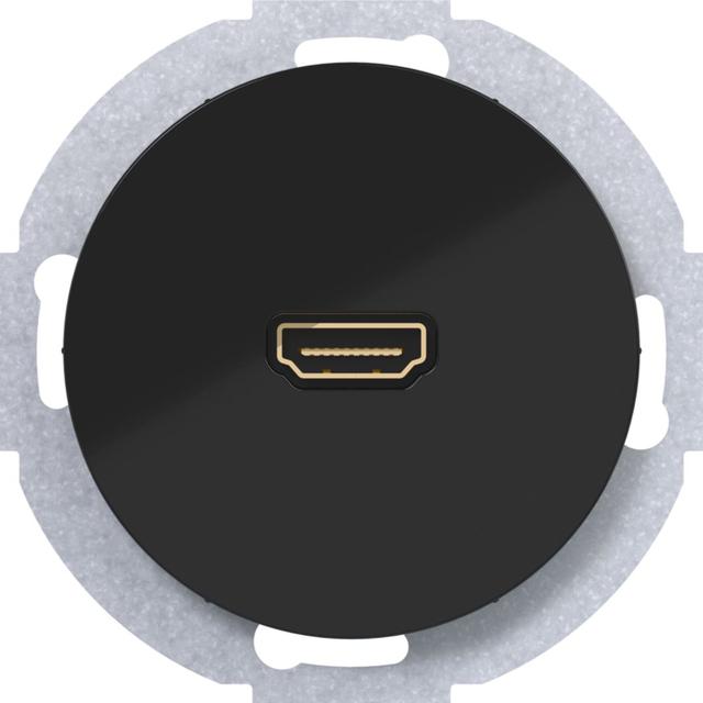 R.1/R.3 Gniazdo HDMI z przyłączem 90st czarny Berker 3315432045 WLF4380BG HAGER