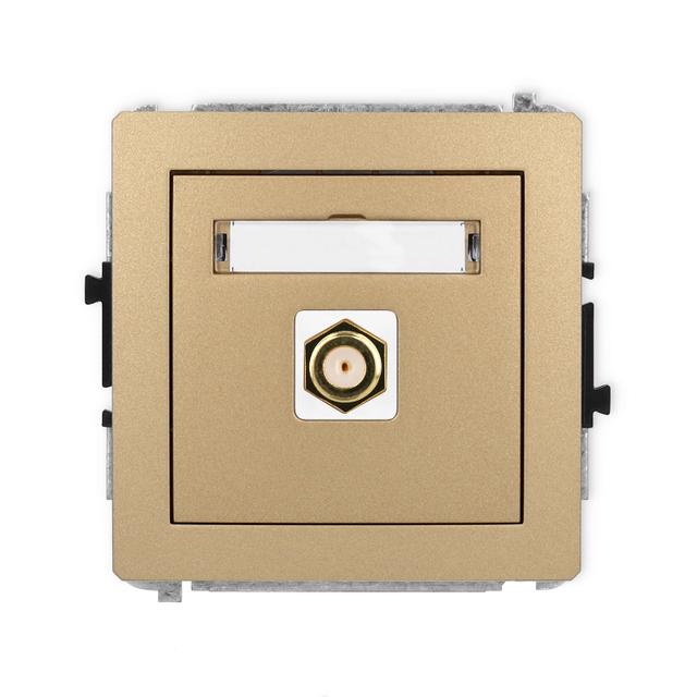 DECO Mechanizm gniazda antenowego pojedynczego typu F (SAT) pozłacany złoty metalik