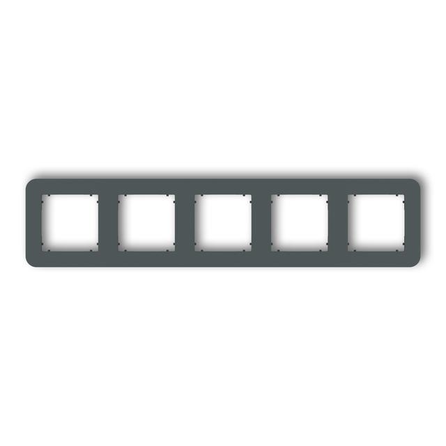 MINI Ramka uniwersalna pięciokrotna zaokrąglona z tworzywa grafitowy mat