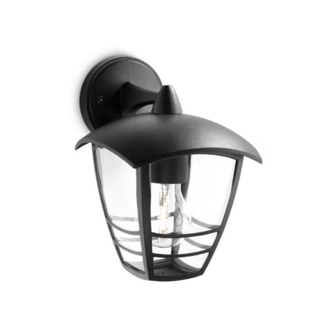 Creek wall lantern black 1x60W 230V down