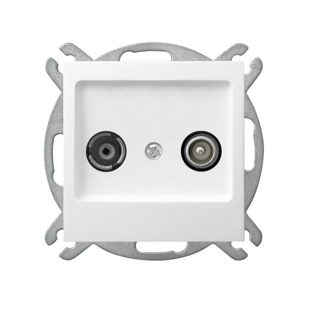 AS ANTYBAKTERYJNY Gniazdo RTV przelotowe 14-dB produkt zawiera szkło fosforanowo-srebrowe - kolor bi