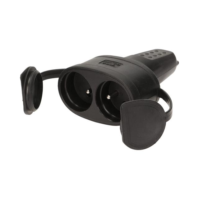 Bryzgoszczelne podwójne gniazdo gumowe IP44 16A 230V OR-AE-13117 ORNO