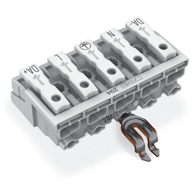 złączka zasilająca 5-biegunowa ze stopkami ze styk. PE