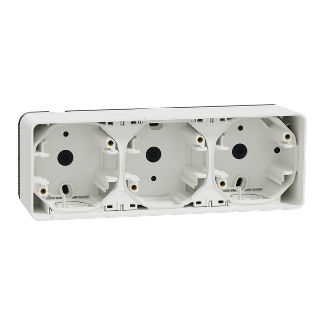 Mureva, podstawa naścienna potrójna pozioma, biała