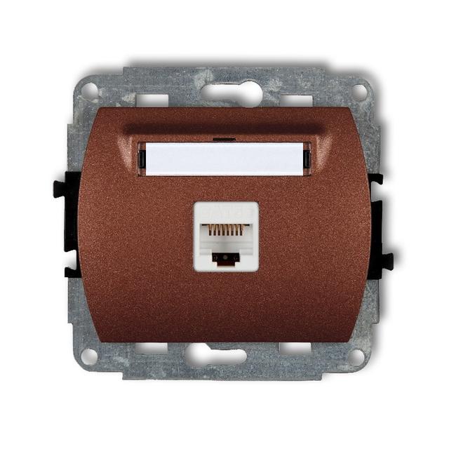 TREND Mechanizm gniazda komputerowego pojedynczego 1xRJ45, kat. 5e, ekranowany, 8-stykowy brązowy me