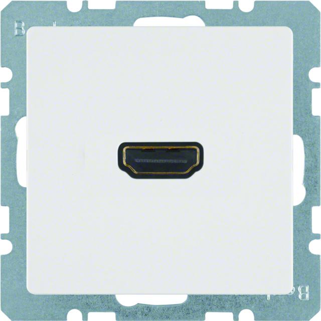BERKER Q.x Gniazdo HDMI z przyłączem 90st biały aksamit 3315436089 HAGER