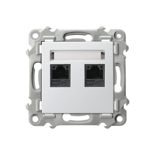 SZAFIR Gniazdo komputerowe podwójne, kat. 5e MMC - kolor biały