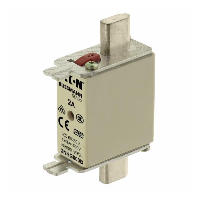 NH FUSE 2A 500V GG/GL SIZE 000 Wkładka NH000 2A 500V GL/GG podwójny wskaźnik 2NHG000B EATON