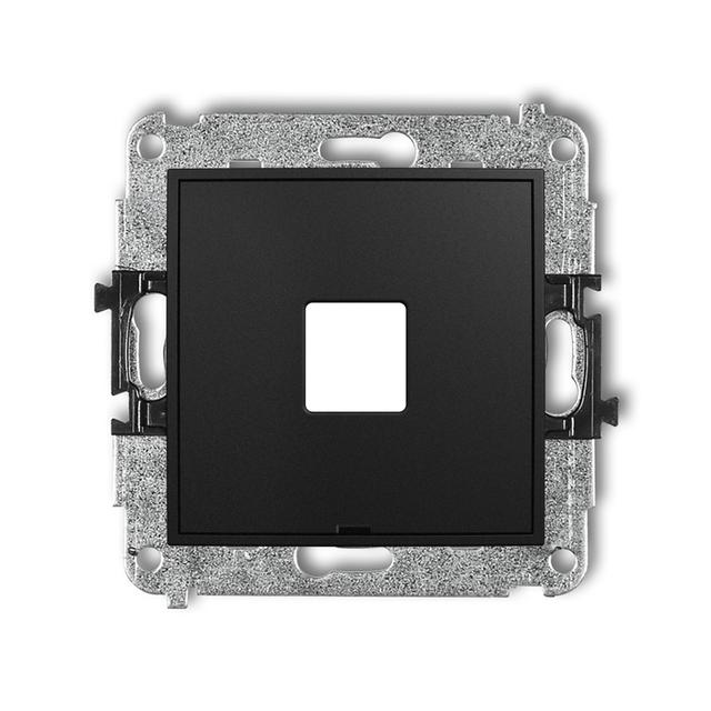 MINI Gniazdo antenowe multimedialne pojedyncze bez modułu, bez pola opisowego (standard Keystone) czarny mat 12MGMBO-1P KARLIK
