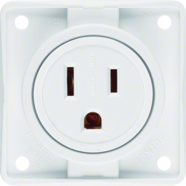 BERKER Integro Gniazdo z uziemieniem standard USA/KANADA NEMA 5-15R biały mat 862632502 HAGER