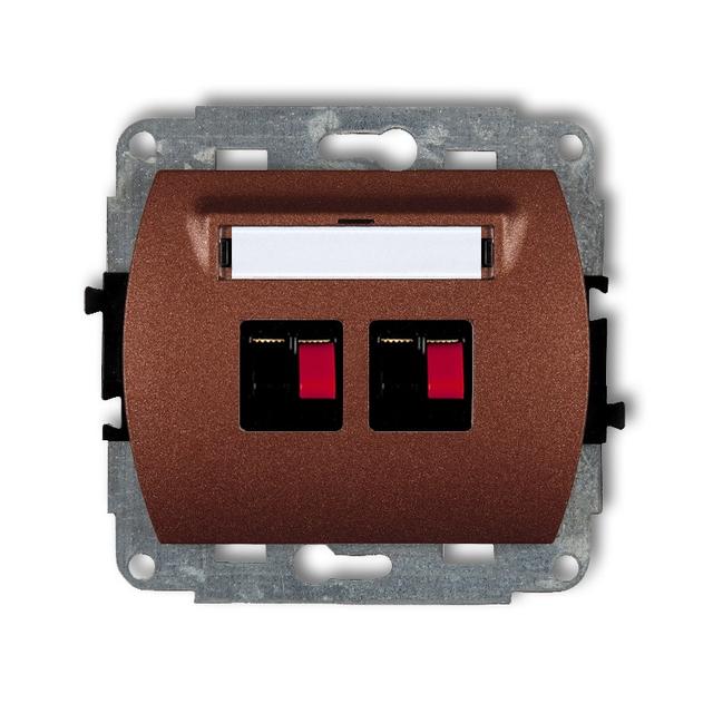 TREND Mechanizm gniazda głośnikowego podwójnego brązowy metalik