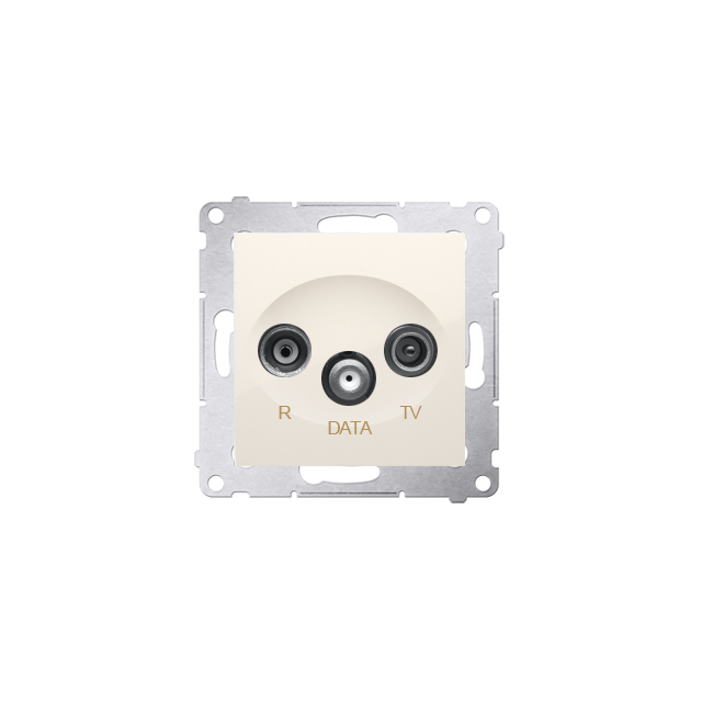 Simon 54 Gniazdo R-TV-DATA kremowy