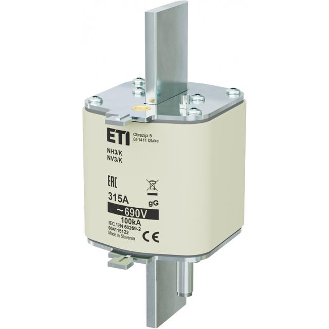 Wkładka topikowa NH zwłoczna z wybijakiem NH3/K gG 315A 690V 004115122 ETI