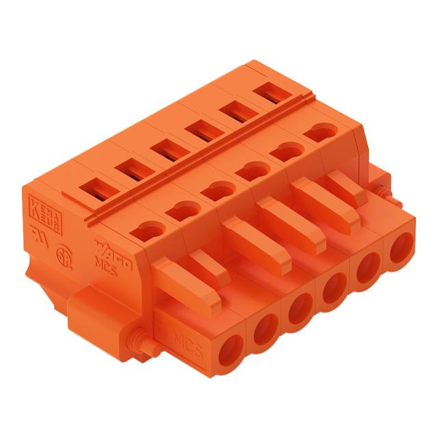 Gniazdo MCS-MIDI Classic 6-biegunowe pomarańczowe raster 5,08mm /50szt./ 231-306/107-000 WAGO
