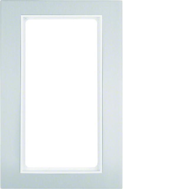 BERKER B.3 Ramka z dużym wycięciem aluminium/biała 13093904 HAGER
