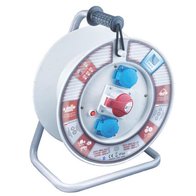 Rozgałęźnik na bębnie O 340, 2xGZ16A (250V) 1x16A/5p (400V), IP 44, z wył. term. 3F