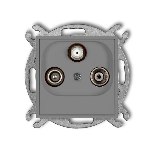 ICON Mechanizm gniazda abonenckiego RTV-SAT przelotowego 10dB szary mat