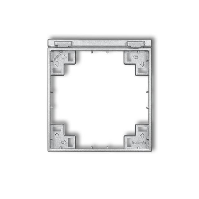 MINI SCHUKO Ramka pośrednia do gniazda bryzgoszczelnego z uziemieniem SCHUKO srebrny metalik KARLIK