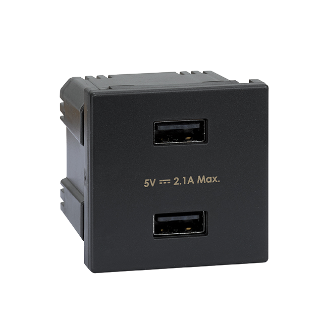 Simon Connect USB ładowarka K45 (45x45) gniazdo typ A 5V/21A szary grafit