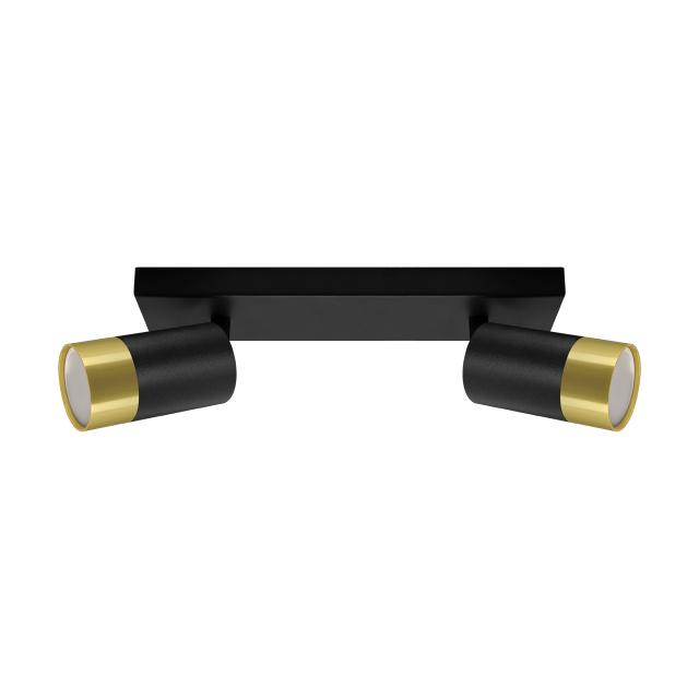 Oprawa ścienno-sufitowa PUZON SPT GU10 2L BLACK/GOLDEN 04278 IDEUS