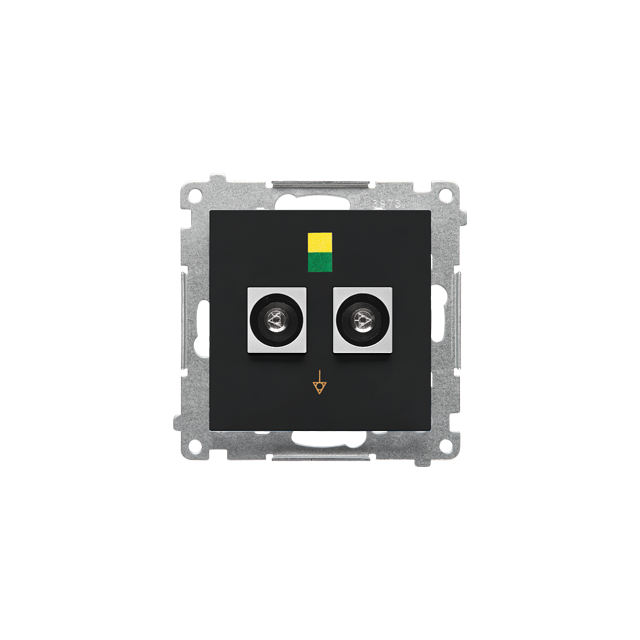 Simon 55 Gniazdo ekwipotencjalne podwójne Czarny mat