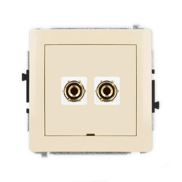 DECO Mechanizm gniazda głośnikowego pojedynczego, bez pola opisowego (typu banan - czerwony i czarny