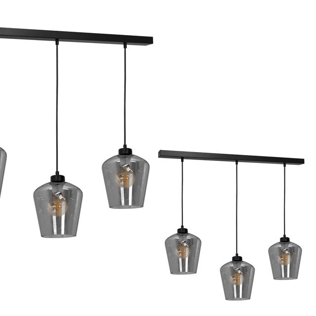 Milagro lampa wisząca Santiago Smoked 3xE27 czarna MLP6609