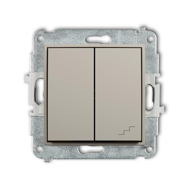 MINI Łącznik pojedynczy jednobiegunowy + schodowy (osobne zasilanie) taupe 60MWP-10.2 KARLIK