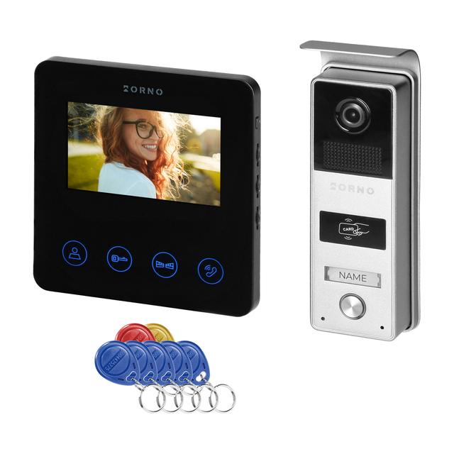 Zestaw wideodomofonowy bezsłuchawkowy monitor 4,3'' LCD z czytnikiem kart i breloków OR-VID-MB-1083/B ORNO