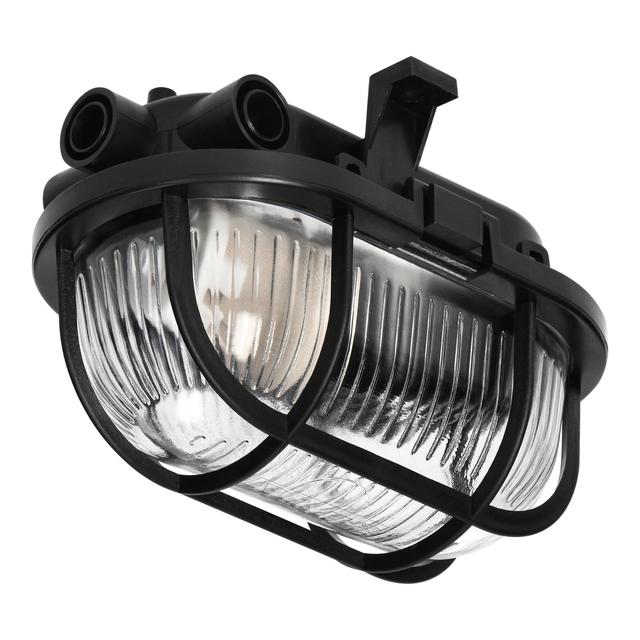 Oprawa oświetleniowa SOTOA E27 max. 15W IP54 klosz szklany osłona plastikowa czarna