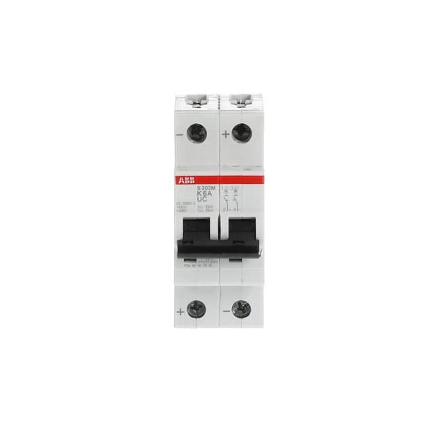 S202M-K6UC Wyłącznik nadprądowy 10kA AC/DC 2P K6A 2CDS272061R0377 ABB