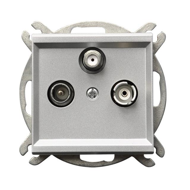 SONATA Gniazdo RTV-SAT końcowe - kolor srebro mat