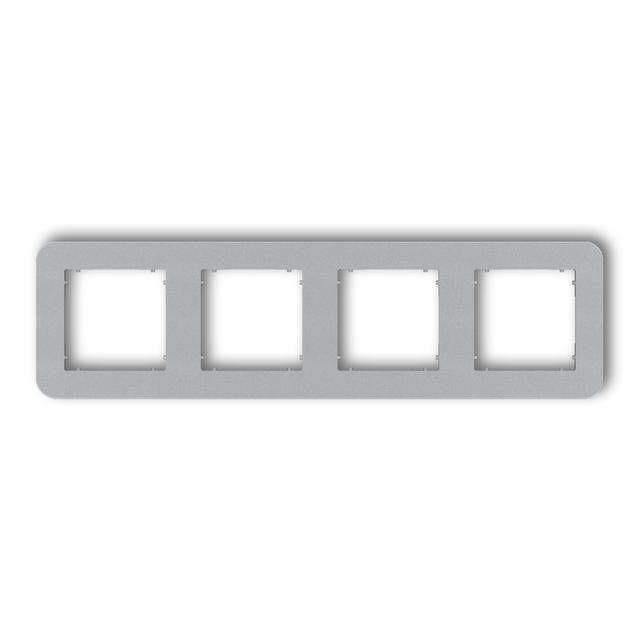 MINI Ramka uniwersalna poczwórna zaokrąglona z tworzywa srebrny metalik