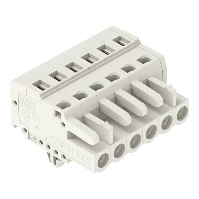 Gniazdo MCS-MIDI Classic 6-biegunowe jasnoszare raster 5mm /50szt./ 721-106/008-000 WAGO