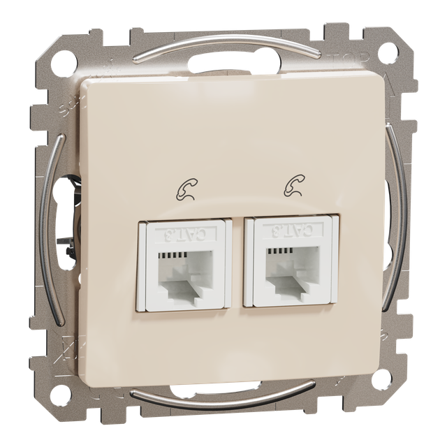 Sedna Design & Elements Gniazdo telefoniczne podwójne RJ11 beżowy SDD112492 SCHNEIDER