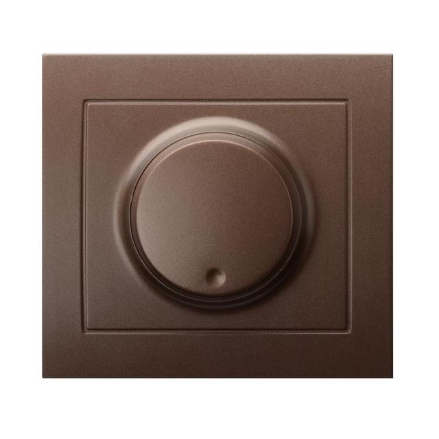 KIER Ściemniacz przyciskowo-obrotowy przystosowany do obciążenia żarowego i halogenowego - kolor brą