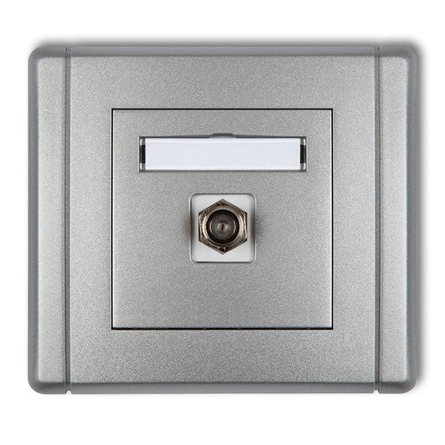 FLEXI Gniazdo antenowe pojedyncze typu F (SAT) pozłacane srebrny metalik