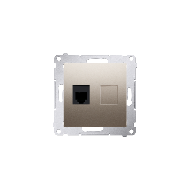 Simon 54 Gniazdo telefoniczne pojedyncze RJ12 złoty mat