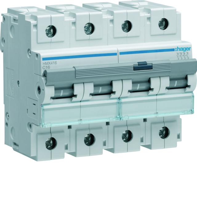 MCB Wyłącznik nadprądowy 50kA 4P C16A HMX416 HAGER