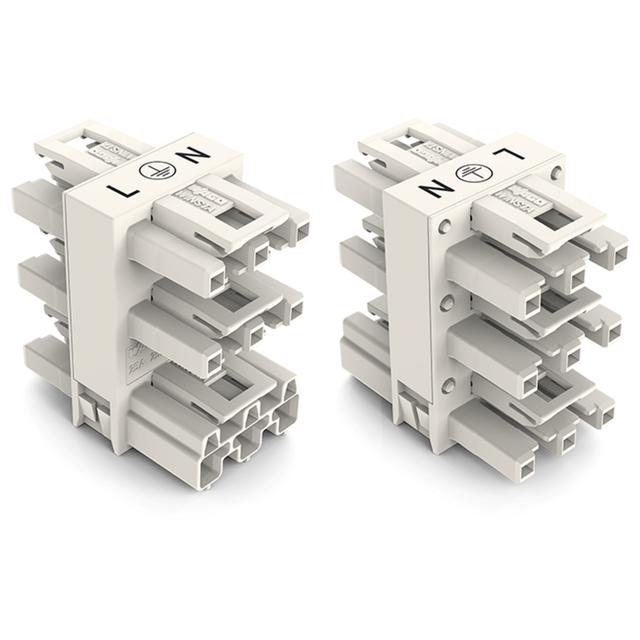 WINSTA rozgałęźnik 3-torowy 1 x wtyk / 5 x gniazdo biały