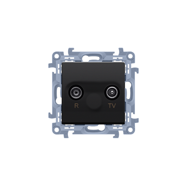 Simon 10 Gniazdo antenowe R-TV przelotowe 10 dB 1x wejście: 5-862 MHz czarny