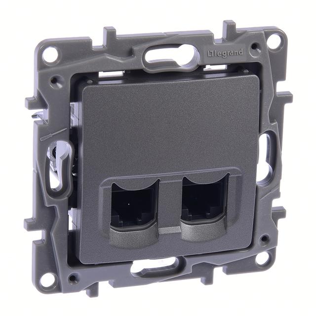Niloe Selection - Gniazdo 2Xrj 45 Kat. 6 Utp Stal 762374 LEGRAND